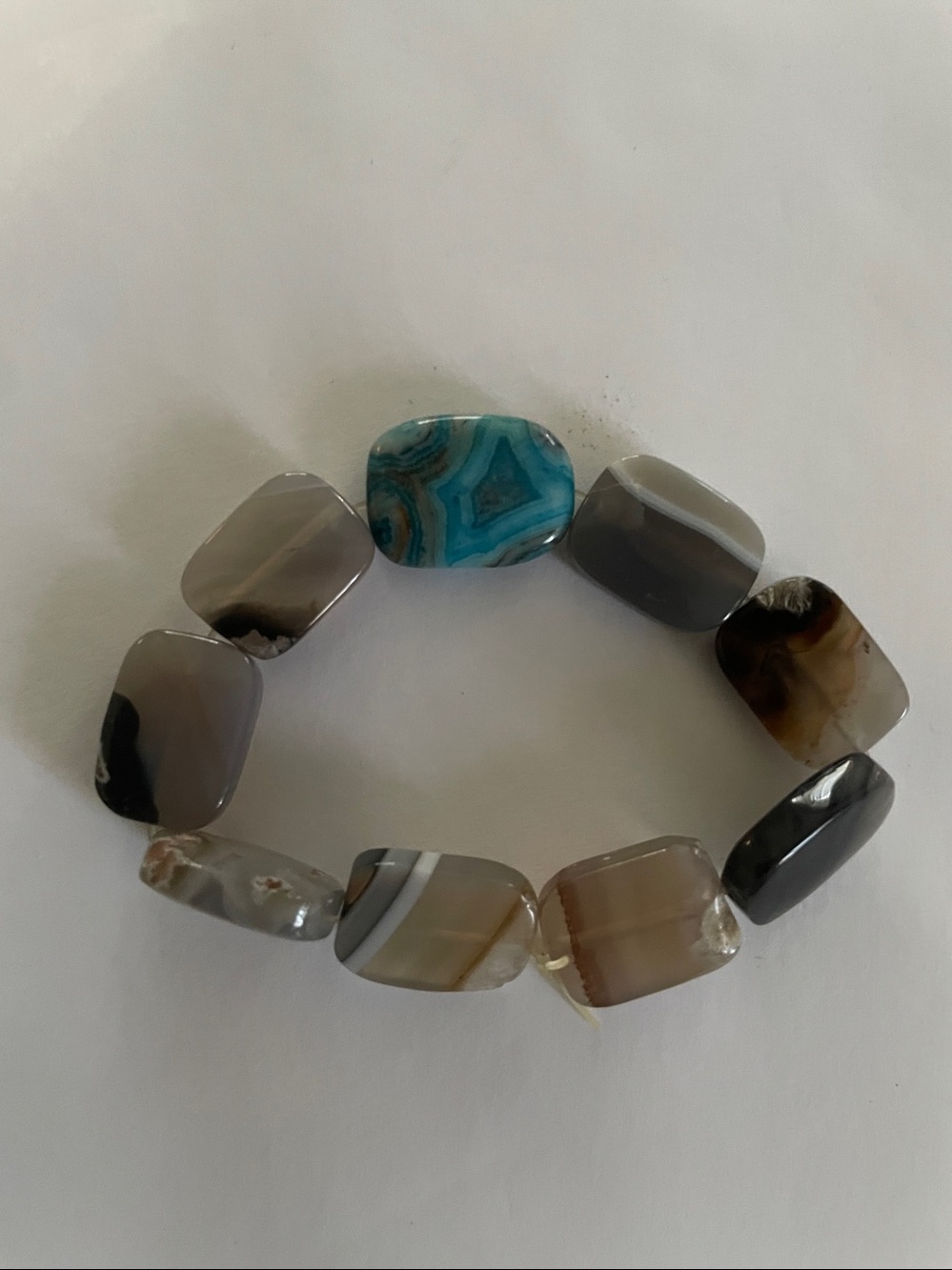 Genuine Natural Stone Beaded Stretch Bracelet Small